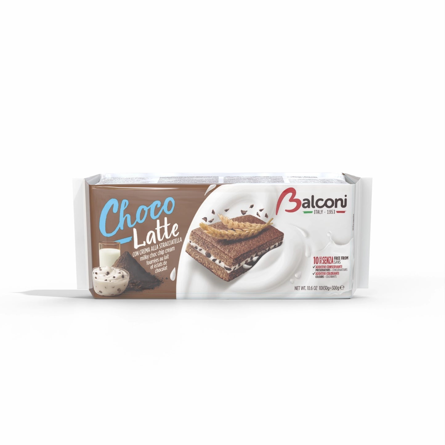 Balconi- gâteaux Chocolat  avec creme Stracciatella 300g