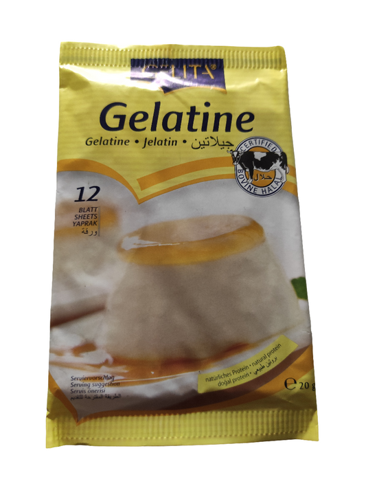 GELATINE HALAL 12 feuilles